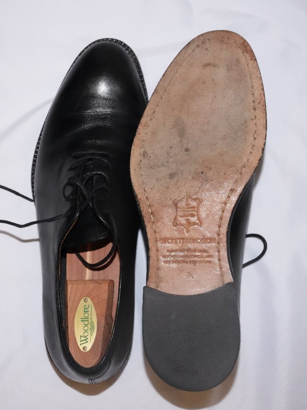 Beckett Simonon Valencia Wholecut Oxfords Black 9.5 - Picture 4 of 4